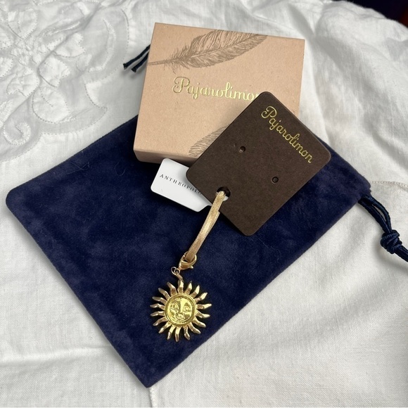 NWT - Anthropologie Pajarimon 18k Gold Plated Sun Charm - Picture 2 of 2